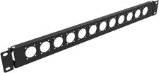 1U Hinged D-Series 12-Port Punch-Out Panel for 19