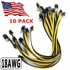 10pcs 50cm Quality 6pin to 8Pin (6+2Pin) PCI-E Cable 18AWG ASIC Bitcoin Mining picture