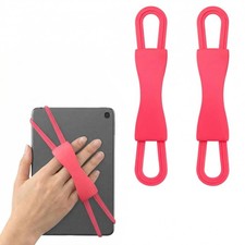2 Pack Pink Silicone Hand Straps for 4.7-8 Inch E-Readers Tablets Non-Slip picture