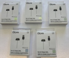 Lot of 5pcs Targus iStore 30-pin Sync/Charge Cable, 3.3 Feet, White and Blue (AC picture