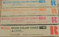 Set of 4 NEW Factory Sealed Genuine Ricoh Type M1 Toner Cartridges Black C M Y picture