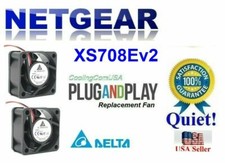 2x Quiet Replacement Fans for Netgear XS708Ev2 (24-dBA Noise) picture
