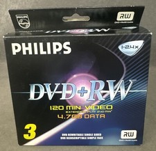 Philips DVD + RW 3 Pack, 4.7GB Data Sealed 3 Total Open Box picture
