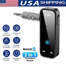 USB Wireless Bluetooth 5.0 Transmitter Receiver 2in1 Car Music Audio Aux Adapter picture