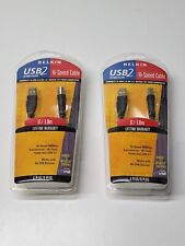 Lot of 2 Belkin 6’ Hi-Speed Cable USB2 A Plug/B Plug F3U133-06 Pro Series picture