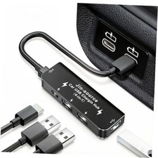 Car Accessories 4-in-1 Car USB Hub Equipped with a 0.4*3.18*1.1Inches Black picture