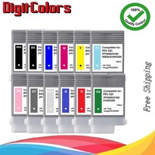 Full Set 12 Colors PFI-101 compatible Ink Cartridge Fit for Canon IPF5000 6000s picture