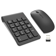Wireless Numeric Keypad 18 Keys 2.4G Numpad With Wireless Mouse Black Combo picture