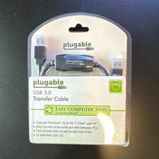 Plugable USB 3.0 Transfer Cable USB Type-A Male to Male Black Round USB3-TRAN picture