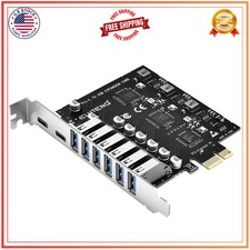 ELUTENG PCIe USB 3.2 Expansion Card 8 Port 6 USB-A 2 USB-C Controller Adapter picture