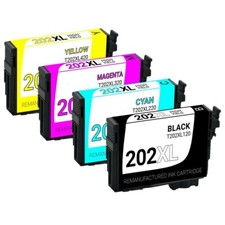 4-Pk/Pack 202 XL T202XL Reman Ink Cartridges for Epson Workforce WF-2860 picture