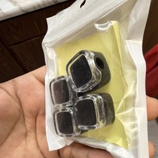 Self-Adhesive Square Cable Clips, Black/Clear Plastic, 1 in, Pack of 4 picture