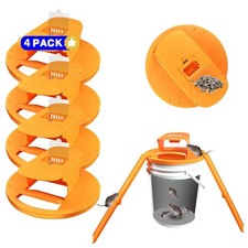 GISUNG 4-Pack Auto Reset Mouse Trap Bucket Lid Clear Box 2 Entrances Rat Bait picture
