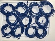 USED  SET  of  11 (eleven)  x  15ft blue CAT-5E RJ-45 cables picture