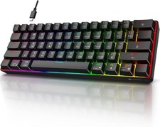 KOORUI 60% 61 Keys Wired Ultra-Compact Mechanical Keyboard, RGB Backlit - Black picture