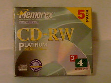 Memorex CD-RW Platinum 650MB 74 Min 4X Rewrite-Speed  5-Pk Compact Discs  Sealed picture