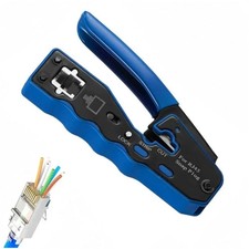 RJ45 Pass Through Crimping Tool for Cat5 Cat5e Cat6 Ethernet Plugs Connectors picture