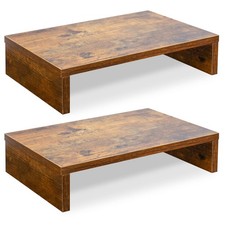 2-Pack Wood Monitor Riser, Desk Stand for 2 Monitors, Rustic Brown picture