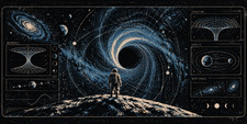 Black Hole Astronaut Desk Mat Mouse Pad | 2 Sizes | Space Science Art. picture
