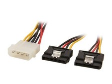 StarTech.com PYO2LP4LSATA 1 ft. LP4 to 2x Latching SATA Power Y Cable Splitter A picture