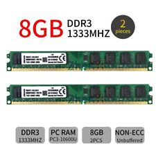 Kingston 16GB 2x 8GB DDR3 1333MHz KVR1333D3N9/8G PC3-10600U DIMM Desktop Memory picture