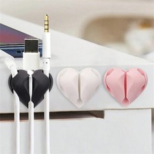 4PCS Heart Cable Winder Organizer USB Charger Cord Holder Wire Clip Desk Tidy picture