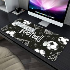 Black & White Football Sketch Computer Keyboard Mouse Pad for Sports Fan Desk picture