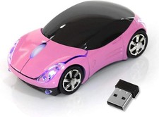 Pink Wireless Car Mouse 2.4G Optical Computer Mice with USB Receiver Laptop PC picture