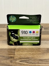 HP 910 Color Printer Ink Cartridge Cyan Magenta Yellow 3 Pack Exp Oct 2025 New picture