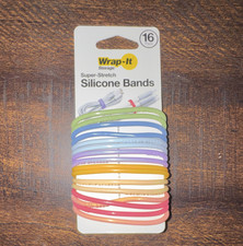 Wrap-It Storage Silicone Bands Multicolor 16 Pack Super-Stretch Reusable picture