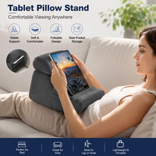 Foldable Tablet Pillow Stand Soft Lap Desk Holder Cushion w Pocket Mount picture