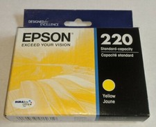 Epson Genuine 220 Yellow Ink Cartridge NEW in Box Standard Capacity 03/2020 Exp. picture