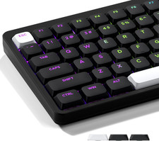 XVX Low Profile Black Keycaps, Shine Through Keycap Sets, Double Shot PBT Keyboa picture