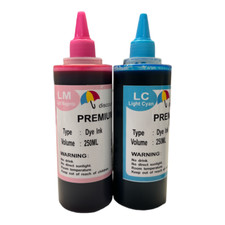 250ml Light Magenta & Light Cyan bulk refill ink for Epson inkjet printer picture