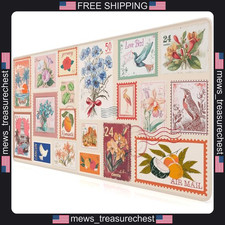 Vintage Floral Desk Mat XXL Collage Mouse Pad Beige for Office picture