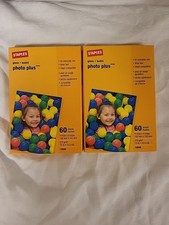 Lot Of 2 Staples 60 Count Photo Plus Gloss Paper 4 x 6 in New inkjet compatible picture