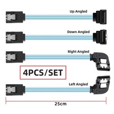 4 Pack SATA 3.0 Cable,SATA III 7Pin 90 Degree Angled Data Extension Cable 0.25M picture