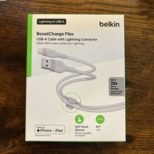 Belkin 5FT Boost Charge Flex YSB-A Cable with Lightning - White (CAY005bt05SL)™ picture