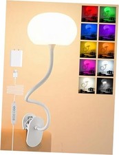 Clip on Light,10 Colors RGB & Warm Cute Desk Lamp with Clamp, 10 White picture