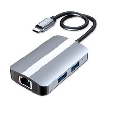 CAMVATE USB C Hub 5 Port Multiport Adapter w RJ45 100Mbps & SD TF Card Reader picture