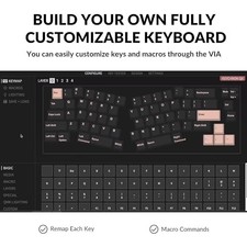 KEYCHRON Q8 (ALICE LAYOUT) QMK CUSTOM MECHANICAL KEYBOARD - NAVY -  NAVY BLUE picture