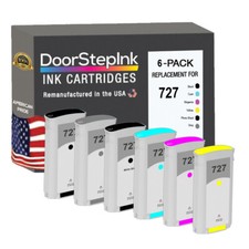 DoorStepInk Compatible Ink Cartridges For HP 727 MB, PBK and C,M,Y 130mL 6PK-USA picture