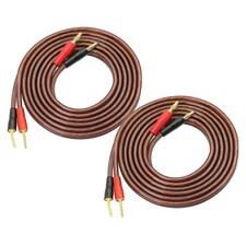 XMSJSIY HiFi OFC Speaker Cable with Banana Plug to Pin 3mm, 2-pack, Brown,Red picture