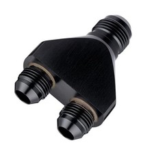 10AN Male to Parallel Exit Dual 8AN Male Y Block Fitting 10AN to 2 x 8AN picture