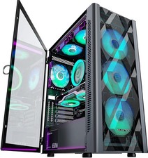ATX PC Case with 6 PWM ARGB Fans Polygonal Mesh RGB Computer Gaming Case picture
