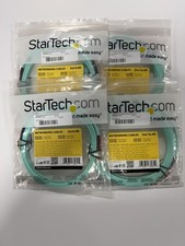 Lot of  4 StarTech 450FBLCLC3 Aqua OM4 Duplex Multimode Fiber - 3m / 9.8 ft. picture
