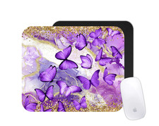 Purple Butterflies Mouse Pad | Colorful Insect Desk Mat | Custom Nature Gift picture