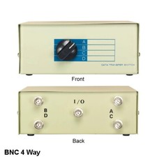 4 Way BNC Manual Data Switch Box Rotary Dail Style Coaxial Coax Display CCTV picture