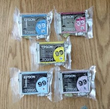 5 Of Set Genuine Epson 99 T099 Color Inks T0992 T0993 T0994 T0995 T0996 Artisan picture