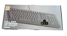 Atrix Full Size Membrane Keyboard Wired Gaming For PC Xbox PlayStation Switch picture